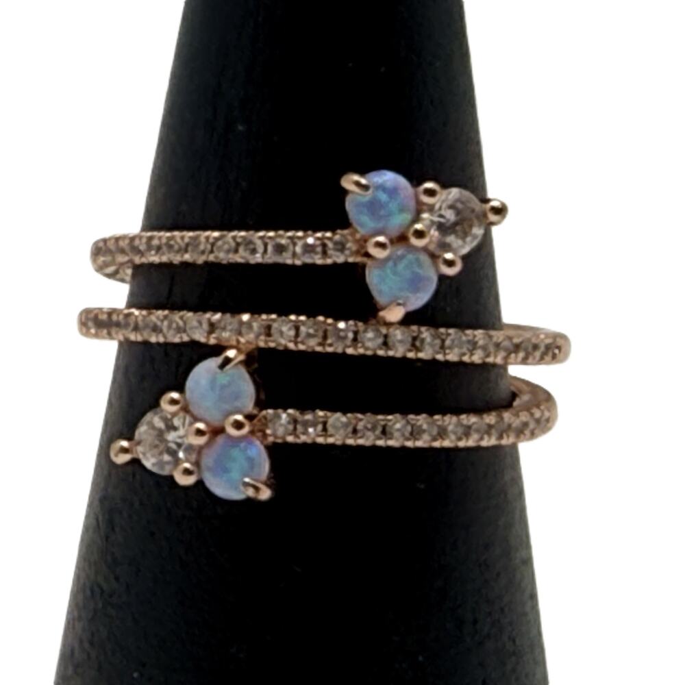 Bomb Party Rose Gold Lab-Created Opal Ring (Size 9)